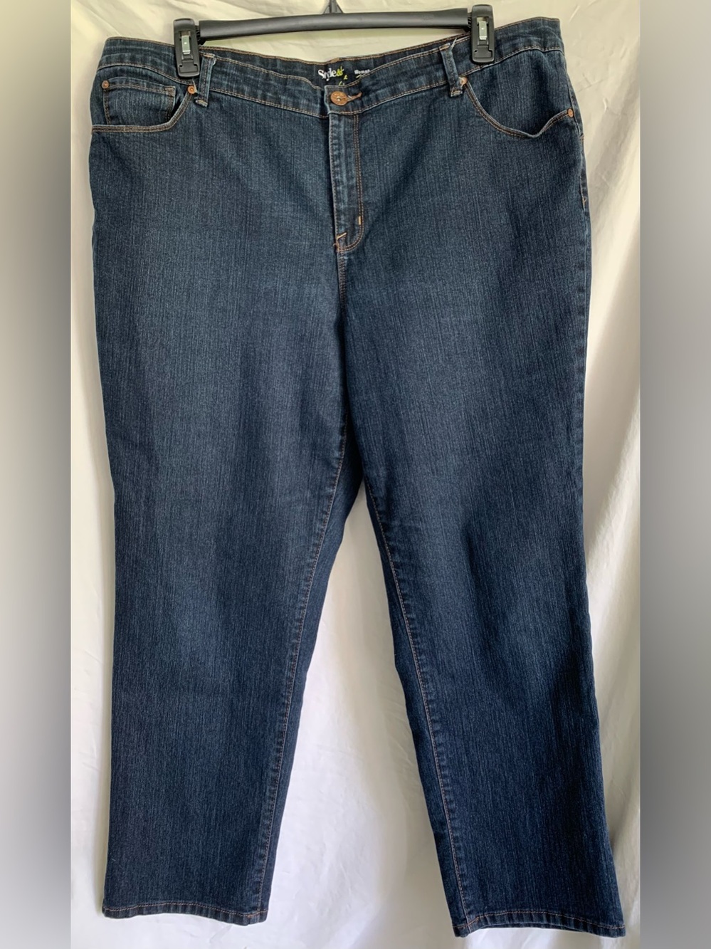 Style & Co. Bottoms Up Dark Indigo Straight-Leg Jeans